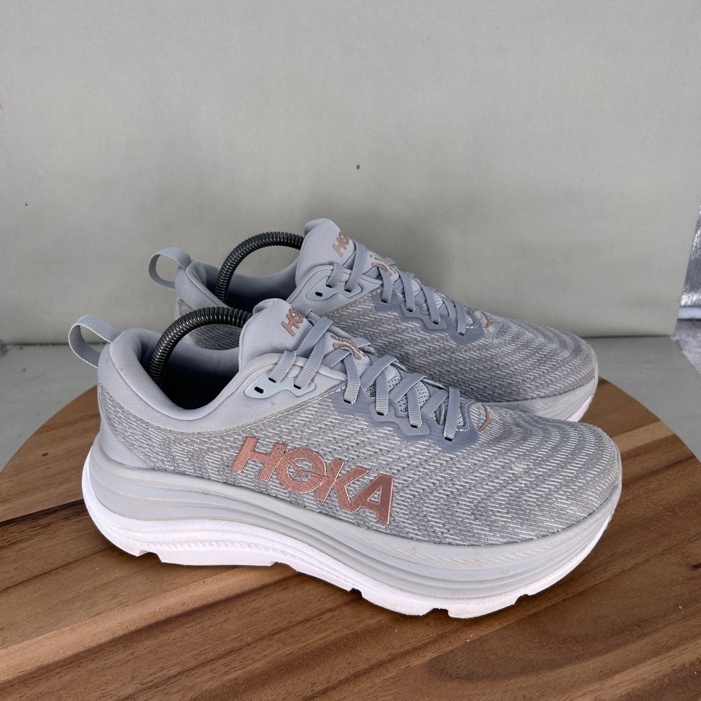 Hoka One One Gaviota 5 Harbor Mist Rose Gold Running Shoes Womens 10 B